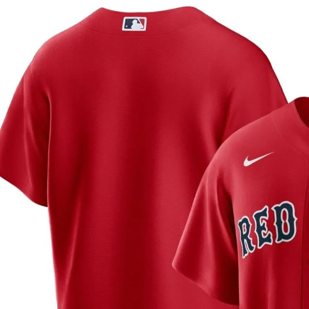 Nike MLB Boston Red Sox Red Button-down Jersey Shirt Nike Engineered Women's